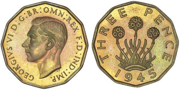 1 Threepence Royaume-Uni Laiton George VI (1895-1952)