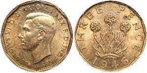 1 Threepence Reino Unido Latón Jorge VI (1895-1952)