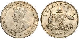 1 Threepence Australia (1788 - 1939) Plata Jorge V (1865-1936)