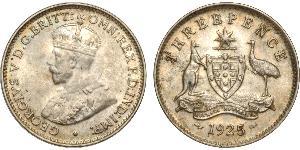 1 Threepence Australia (1788 - 1939) Plata Jorge V (1865-1936)