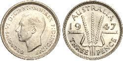 1 Threepence Australia (1939 - ) Plata Jorge VI (1895-1952)