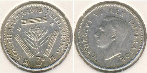1 Threepence Südafrika Silber Georg VI (1895-1952)