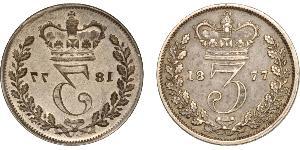 1 Threepence Vereinigtes Königreich von Großbritannien und Irland (1801-1922) Silber Victoria (1819 - 1901)