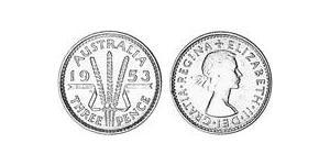 1 Threepence Австралия (1939 - ) Серебро Елизавета II (1926-2022)