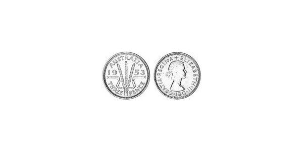 1 Threepence Австралия (1939 - ) Серебро Елизавета II (1926-2022)