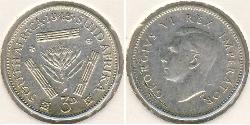 1 Threepence Південно-Африканська Республіка Срібло Георг VI (1895-1952)