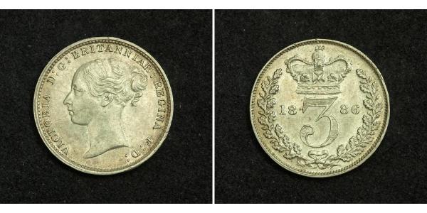1 Threepence Сполучене королівство Великобританії та Ірландії (1801-1922) Срібло Вікторія (1819 - 1901)