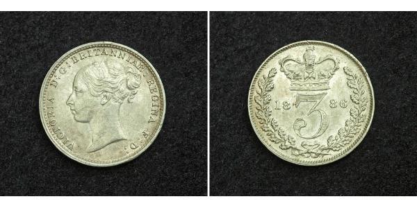 1 Threepence Сполучене королівство Великобританії та Ірландії (1801-1922) Срібло Вікторія (1819 - 1901)
