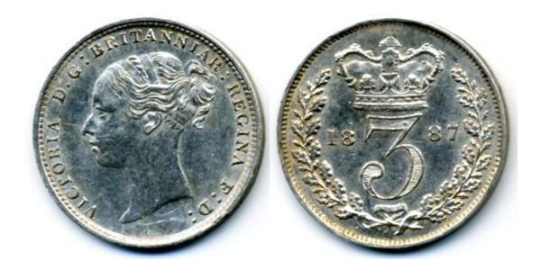 1 Threepence 大不列颠及爱尔兰联合王国 (1801 - 1922) 銀 维多利亚 (英国君主)