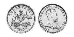 1 Threepence 澳大利亚 銀 爱德华七世 (1841-1910)