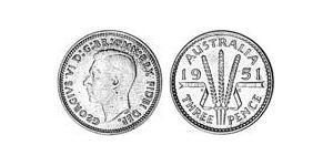 1 Threepence 澳大利亚 銀 乔治六世 (1895-1952)