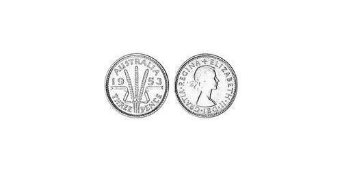 1 Threepence 澳大利亚 銀 伊丽莎白二世 (1926-2022)