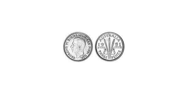1 Threepence 澳大利亚 銀 乔治六世 (1895-1952)