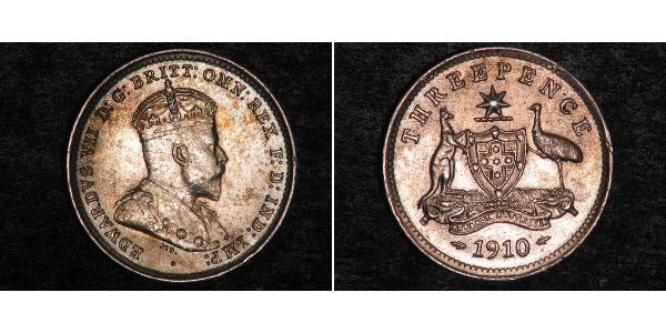 1 Threepence 澳大利亚 銀 爱德华七世 (1841-1910)