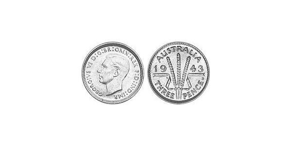 1 Threepence 澳大利亚 銀 乔治六世 (1895-1952)