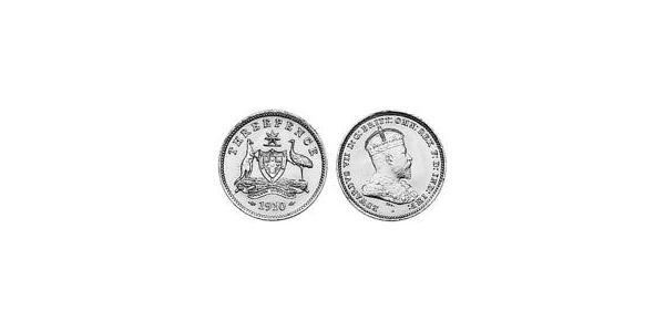 1 Threepence 澳大利亚 銀 爱德华七世 (1841-1910)