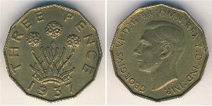1 Threepence 英国 黃銅 乔治六世 (1895-1952)