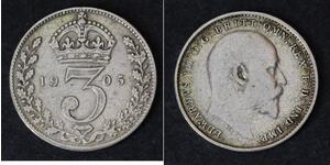 1 Threepence / 3 Penny 大不列颠及爱尔兰联合王国 (1801 - 1922) 銀 爱德华七世 (1841-1910)