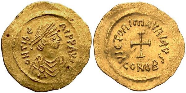 1 Tremissis  拜占庭帝国 金 Maurice Tiberius (539-602)