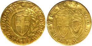 1 Unite Mancomunidad de Inglaterra (1649-1660) Oro 