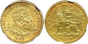 1 Werk Ethiopia Gold Menelik II of Ethiopia ( 1844 -1913)