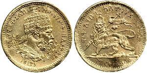 1 Werk Ethiopia Gold Menelik II of Ethiopia ( 1844 -1913)