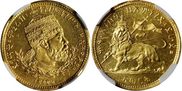 1 Werk Ethiopia Gold Menelik II of Ethiopia ( 1844 -1913)