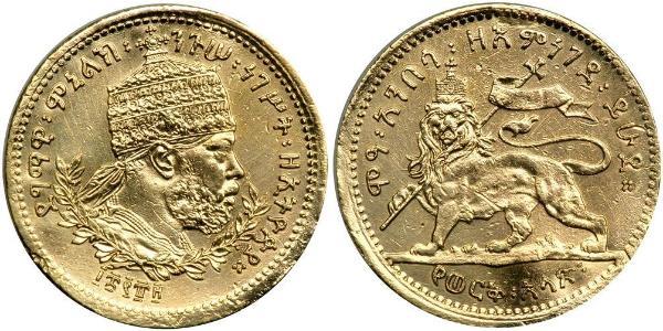 1 Werk Ethiopia Gold Menelik II of Ethiopia ( 1844 -1913)