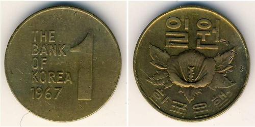 1 Won Corea del Sur Latón 