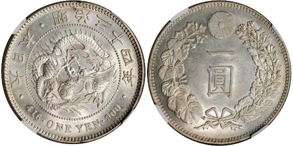 1 Yen Empire du Japon (1868-1947) Argent Meiji the Great (1852 - 1912)