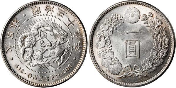 1 Yen Impero giapponese (1868-1947) Argento Meiji the Great (1852 - 1912)