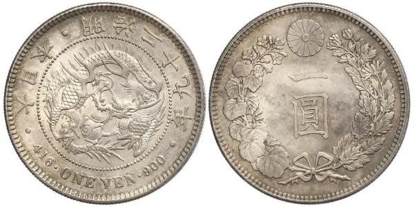 1 Yen Impero giapponese (1868-1947) Argento Meiji the Great (1852 - 1912)