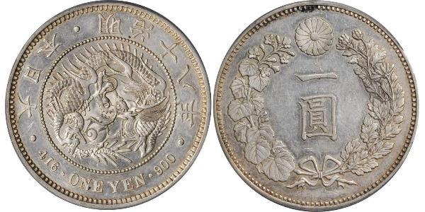 1 Yen Impero giapponese (1868-1947) Argento Meiji the Great (1852 - 1912)
