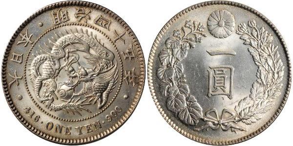 1 Yen Impero giapponese (1868-1947) Argento Meiji the Great (1852 - 1912)