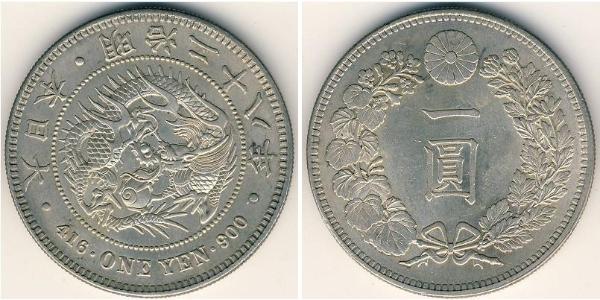 1 Yen Impero giapponese (1868-1947) Argento Meiji the Great (1852 - 1912)