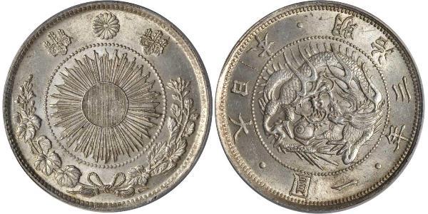 1 Yen Imperio del Japón (1868-1947) Plata Meiji the Great (1852 - 1912)