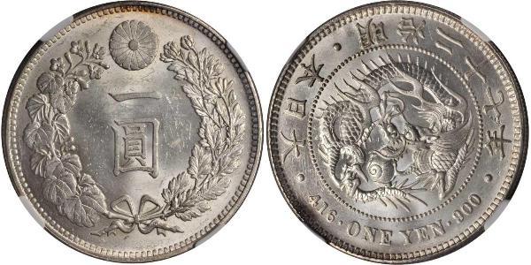 1 Yen Imperio del Japón (1868-1947) Plata Meiji the Great (1852 - 1912)