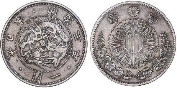 1 Yen Imperio del Japón (1868-1947) Plata Meiji the Great (1852 - 1912)