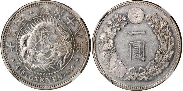 1 Yen Imperio del Japón (1868-1947) Plata Meiji the Great (1852 - 1912)