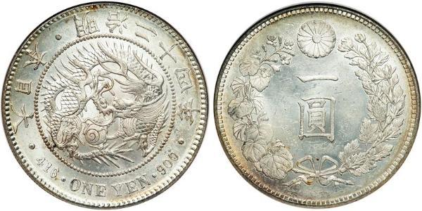 1 Yen 大日本帝国 (1868 - 1947) 銀 明治天皇 (1852 - 1912)