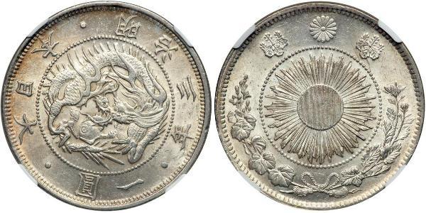 1 Yen 大日本帝国 (1868 - 1947) 銀 明治天皇 (1852 - 1912)