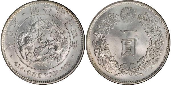 1 Yen 大日本帝国 (1868 - 1947) 銀 明治天皇 (1852 - 1912)