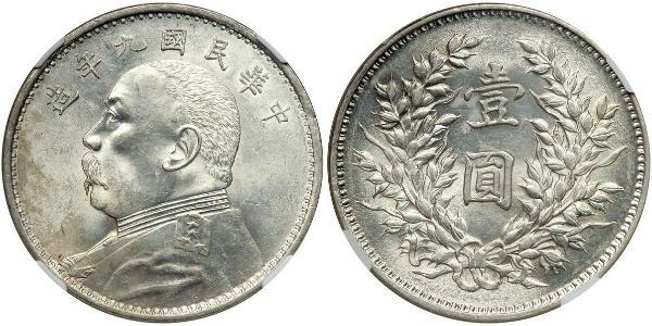 1 Yuan / 1 Dollar Chine Argent Yuan Shikai (1859 - 1916)