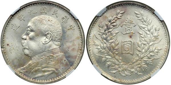 1 Yuan / 1 Dollar Volksrepublik China Silber Yuan Shikai (1859 - 1916)