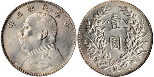 1 Yuan / 1 Dollar Volksrepublik China Silber Yuan Shikai (1859 - 1916)