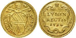 1 Zecchino Kirchenstaat (752-1870) Gold Clemens XII (1652 - 1740)