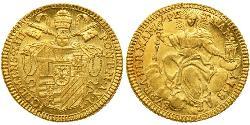 1 Zecchino États pontificaux (752-1870) Or Clément XIII  (1693 -1769)