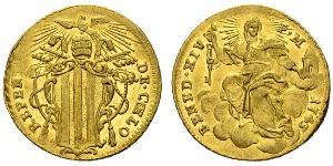 1 Zecchino Stato Pontificio (752-1870) Oro Papa Benedetto XIV (1675- 1758)