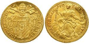1 Zecchino Папская область (752-1870) Золото Климент XIII  (1693 -1769)