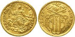 1 Zecchino 教皇国 (754 - 1870) 金 Pope Benedict XIV (1675- 1758)
